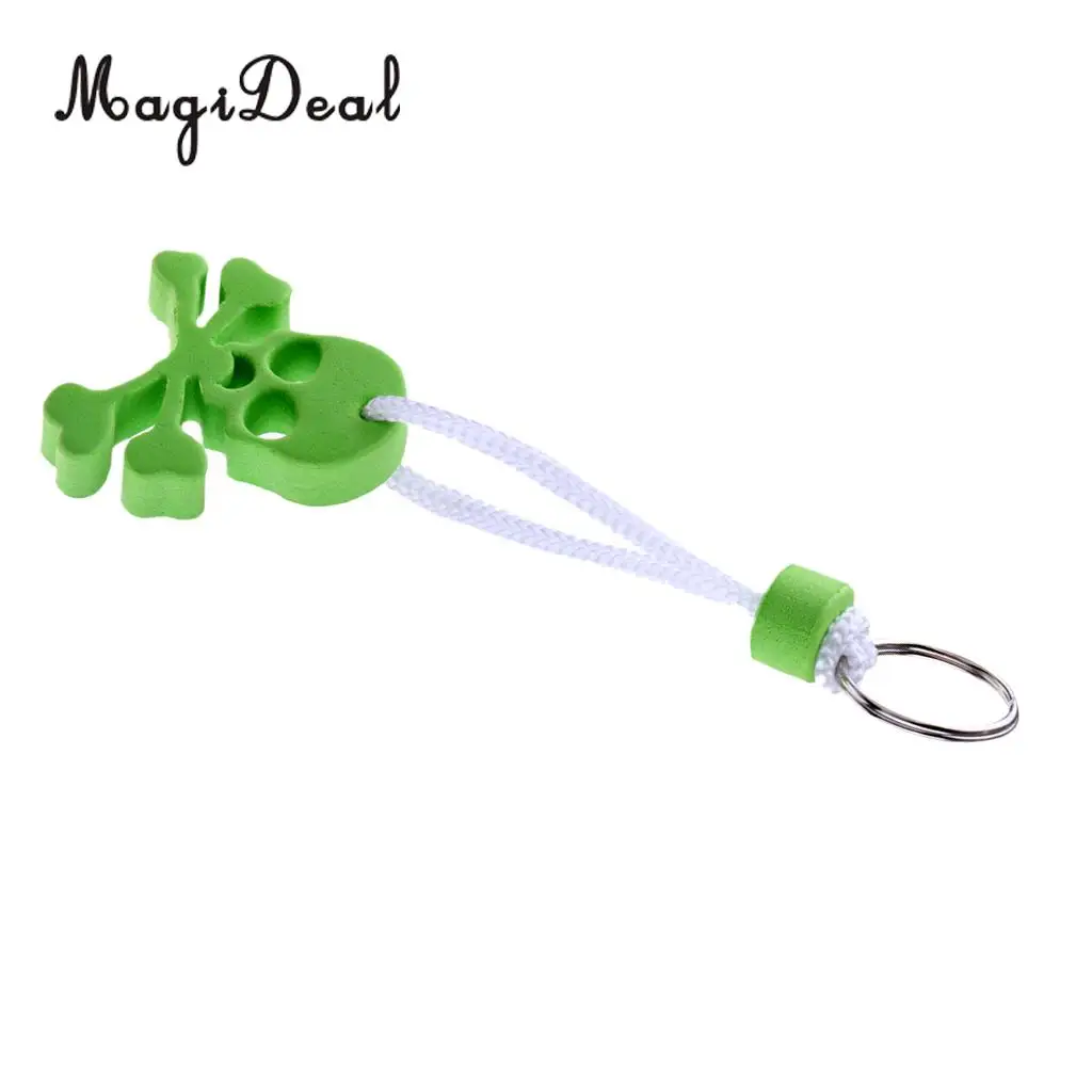MagiDeal Portable Lightweight EVA Foam Floating Keyring Keychain Sailing Kayak Boat Water Buoy Float - Skull Skeleton Shape
