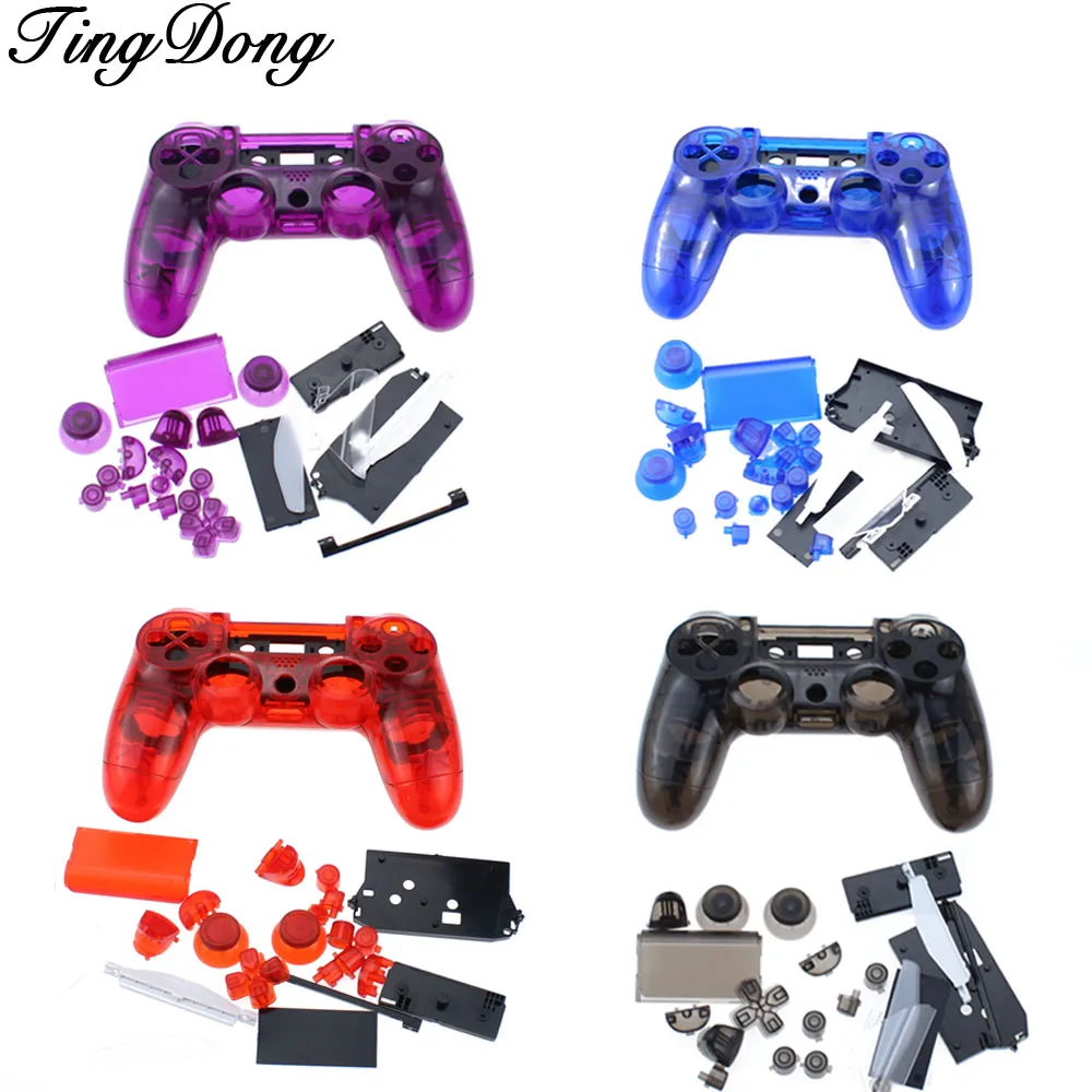 

Transparent Clear black For Sony Playstation 4 PS4Front Back Housing Shell Case Cover Gamepad Controller Old Version jds-010