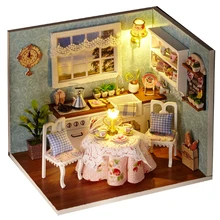 Новые деревянные Игрушечные лошадки Кукольные домики миниатюрные коттедж кухня собраны модели дома здания детей специальный подарок на день рождения для девочек