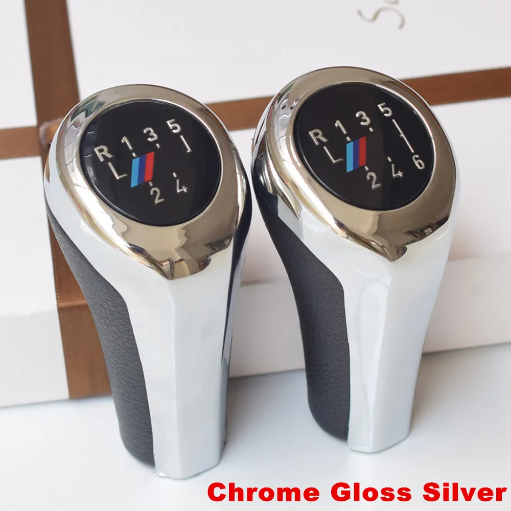 5 6 Speed Car Gear Shift Lever Knob With M Logo For BMW 1 3 5 6 Series E30 E32 E34 E36 E38 E39 E46 E53 E60 E63 E83 E84 E87 E90 head gear shift knob black silver 5 6 speed mt gear shifter manual for bmw for bmw e30 e32 e36 e46 e39 e34 z3 car accessories
