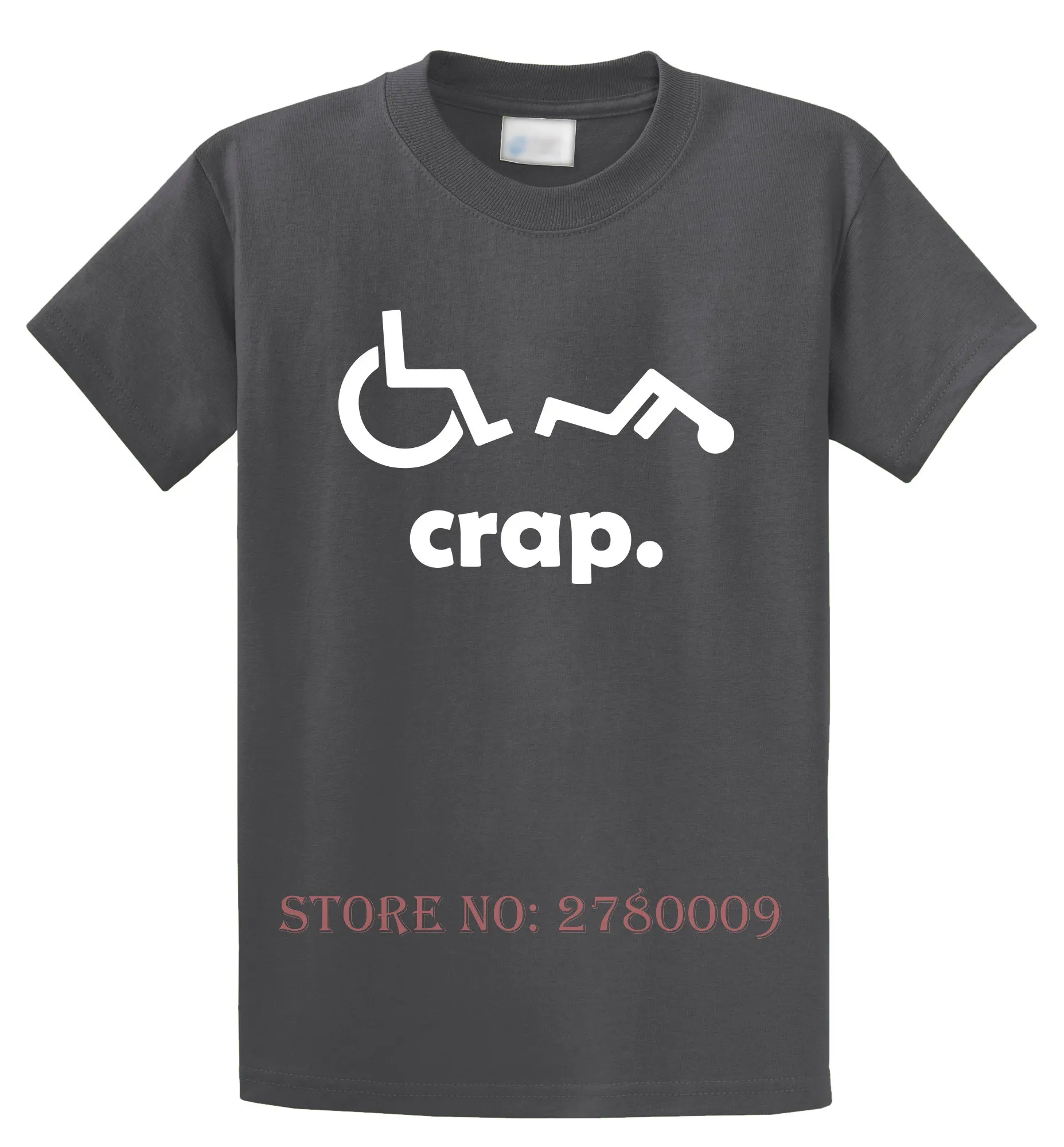 Crap Handicap Funny font b Wheelchair b font Tee Shirt font b Disabled b font Rude