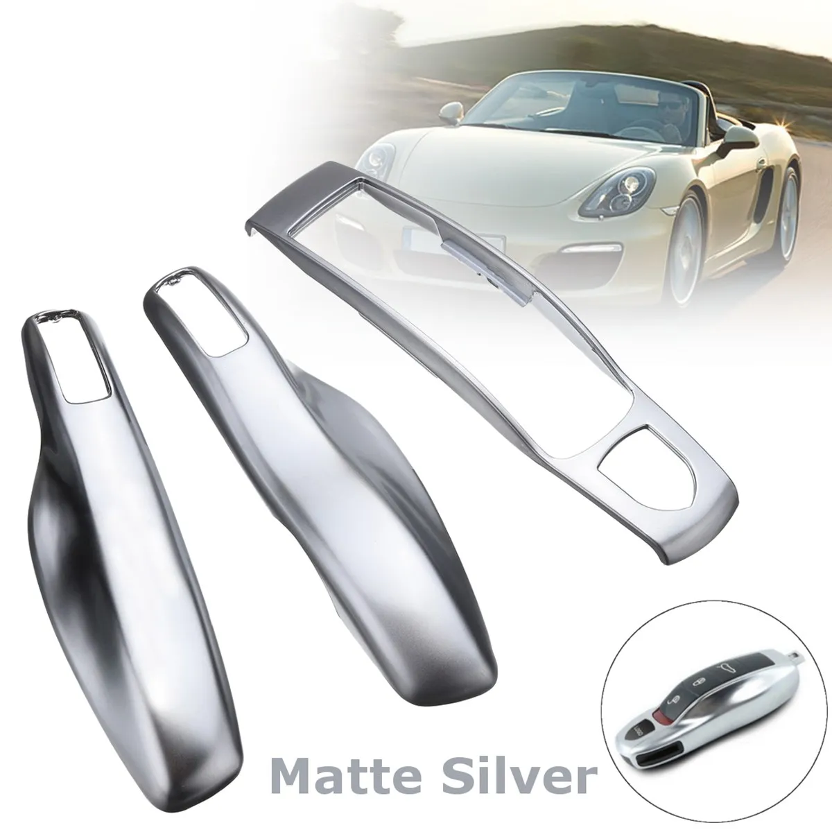

3pc Car Remote Key Case Fob Covers Set For Porsche/Panamera/Spyder/Carrera Macan Boxster Cayman Cayenne 911 970 981 991 92A 2015