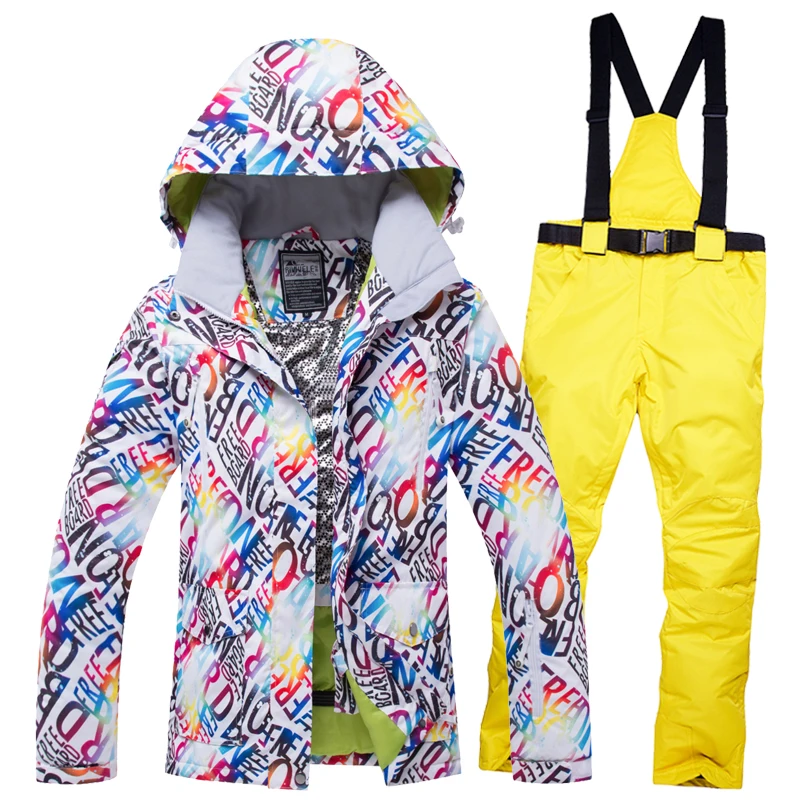 

2018 Women Ski Suit Snowboard Jacket Pant Winter Clothing Trouser Outdoor Sport Wear Windproof Waterproof Thicken Thermal Suit