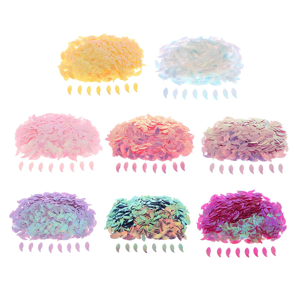 Bag of 1100Pcs DIY Loose Leaf Sequins Glitter Paillette Spangles Lentejuelas for Sewing Bag Wedding Dress Craft Cross Stitch