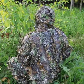 

2017 Hunting clothes New 3D maple leaf Bionic Ghillie Suits Yowie sniper birdwatch airsoft Camouflage Clothing jacket pant