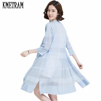 

KMETRAM 2020 Spring Summer Air Conditioning Shirt Women's Long Loose Sweater Female Cardigan Plus Size Thin Chaqueta Mujer HH913