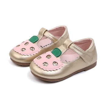 

CUZULLAA 2019 Spring New Girls Mary Jane Leather Shoes Girls Rhinestone Soft Bottom Shoes Baby Girls Non-Slip Dress Party Shoes
