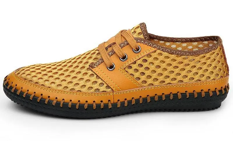 Мужские сандалии 2018 Новое поступление ручной Вышивание сетчатый дышащий мужской обувь мягкие и удобные легкие летние туфли для мужчин