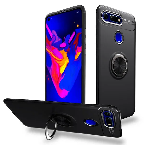 

Luxury Silicone case For Huawei Honor View 20 Soft Cover Phone Cases For Huawei Honor View20 fundas Finger Ring stand Cover V20