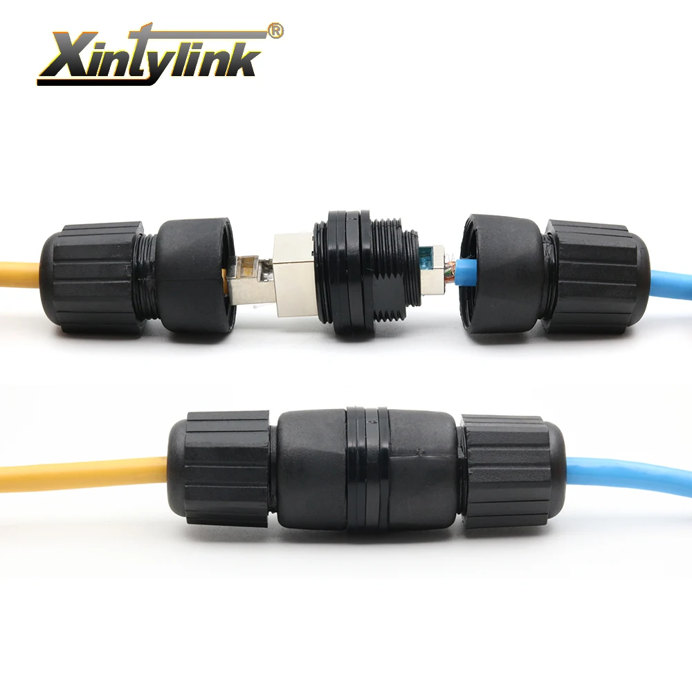 Xintylink Rj45 Connettore Impermeabile Utp Stp Cat6 Presa M25 F/F Femmina Lan Ethernet Via Cavo Cat5E Cat 6 8P8C Doppio Rg Rj 45 Ip67