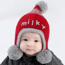 CAMITU/Новые модные повседневные шапочки, зимняя шапка для девочек, детские вязаные теплые шапки, детские шапки, от 6 до 24 месяцев