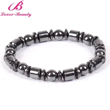 Lover Beauty Black Cool Magnetic Bracelet Beads cylinder Hematite Stone Therapy Health Care Magnet Hematite Bracelet