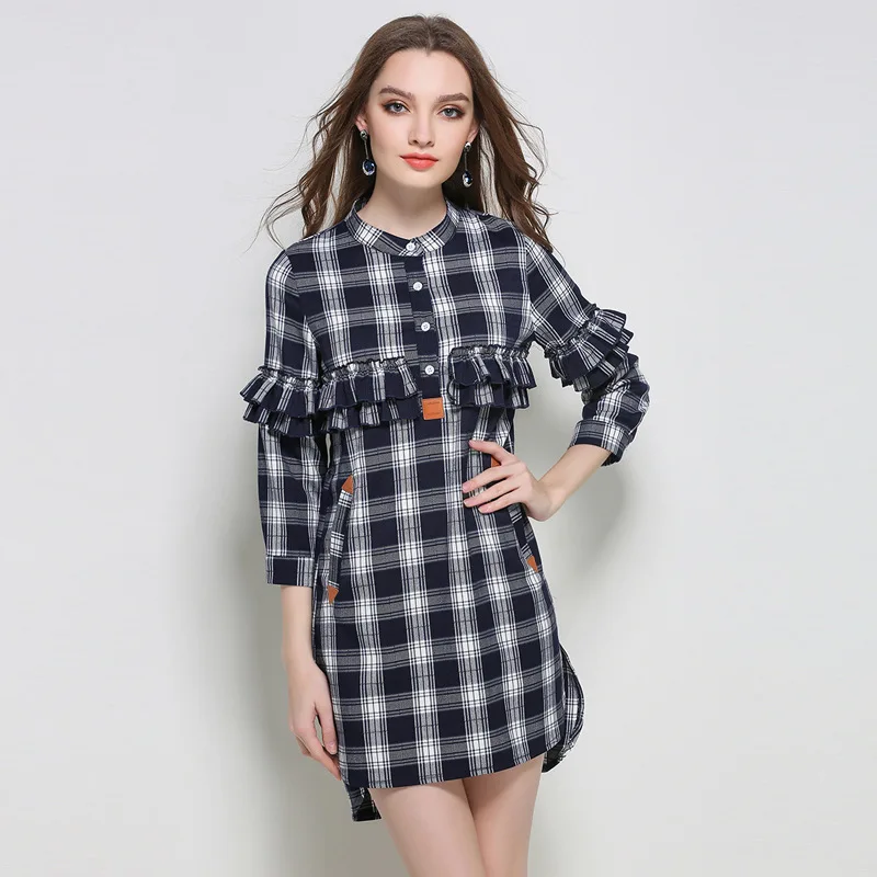 checks one piece dress