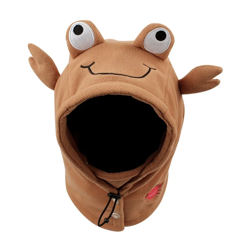 Cartoon Warm Baby Hat Autumn Winter Kids Scarf Hat Adjustable Fleece Boys Girls Beanie Children Hood Hat Boys Clothing 1-6Y (36)