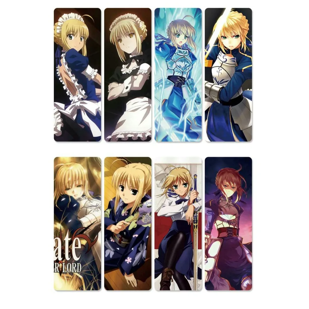 8 шт./лист Fate Stay Night Аниме закладки для книг водонепроницаемые прозрачные ПВХ