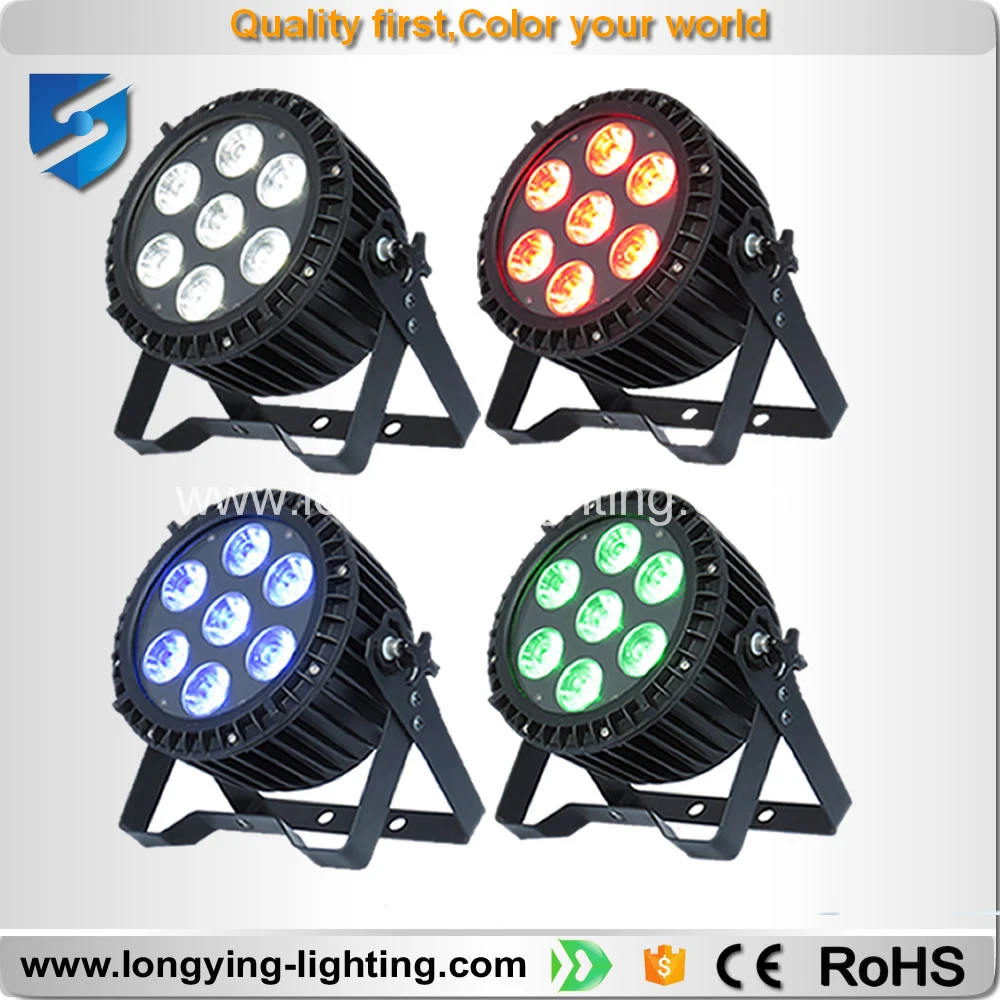Free shipping 4pcs/lot 7x10w rgbw flat led par 64 light waterproof | Лампы и освещение