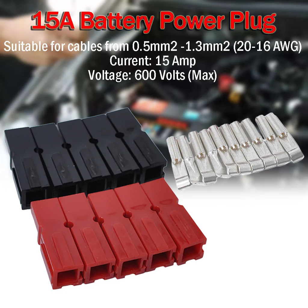 

2019 Multifunction 10 x Car Battery Connector 15Amp Electrical Connector Plug Golf Trolley Trailer Drop Shipping