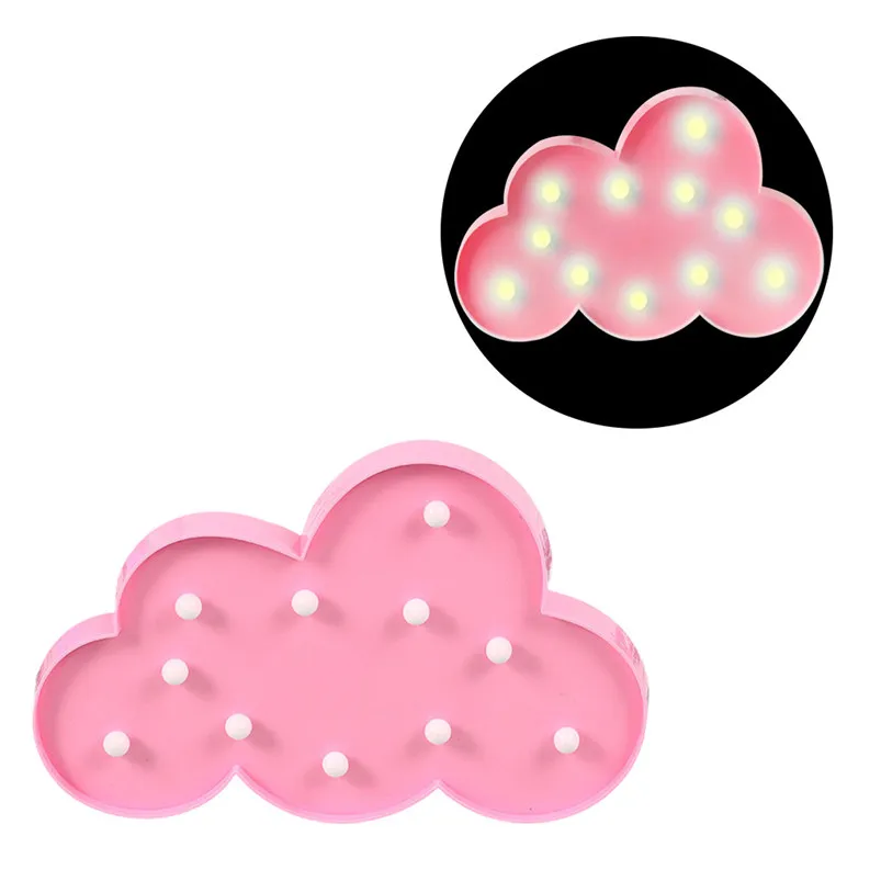 Led Lamp Cloud Shade Sign Night Light For Children Bedroom Home Decoration Lamps  Night Light 2 AA Batteries Lamparas 35AP1113
