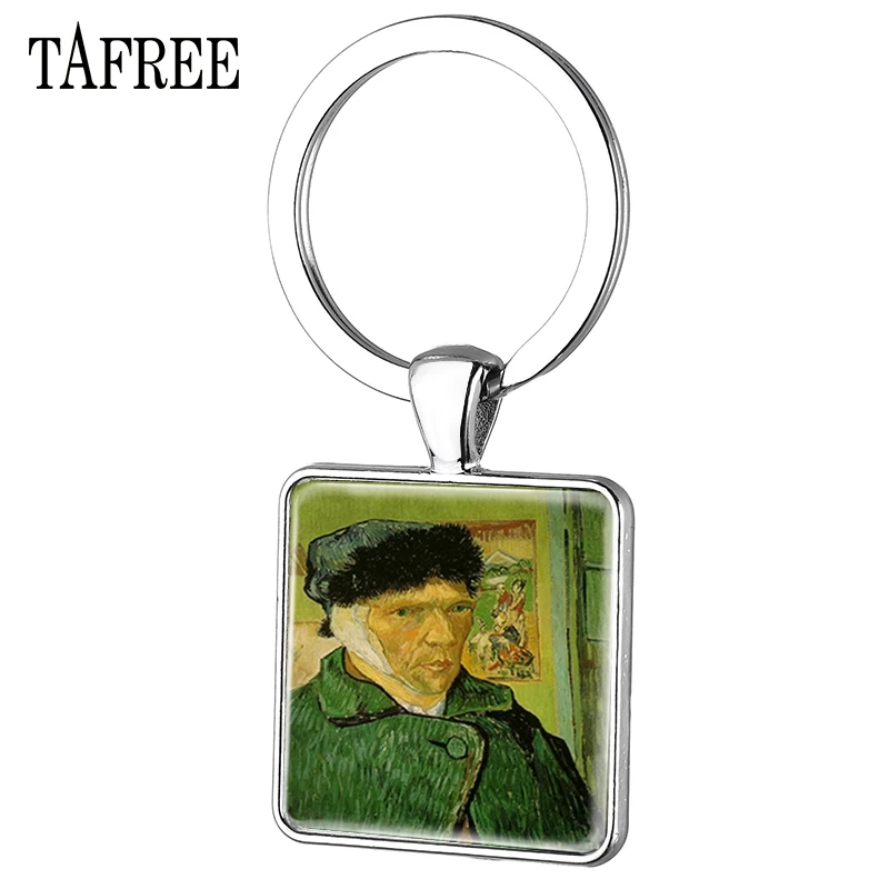 

TAFREE Van Gogh Self Portrait Keychain Trendy Fashion New Keyring Key Chain Car Bag Pendant Key Ring Men Women Art Jewelry ZZ88