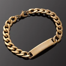 Браслеты из нержавеющей стали для мужчин/женщин золотые и серебряные браслеты модные очаровательные мужские браслеты ювелирные изделия из нержавеющей стали B020252