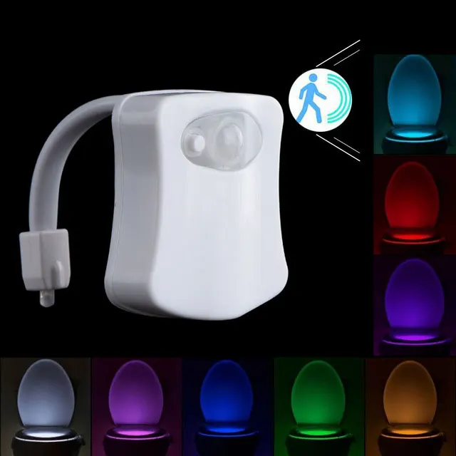 

LED Toilet Night Light 8 Colors Change Smart Body Human Motion Sensor Backlight Toilet Bowl Night Lamp Seat Light Lamp