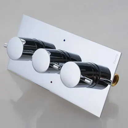 3 циферблата 3 способа термостатический смеситель хром латунь Душевая панель клапана с переключателем кран для ванной комнаты - Цвет: chrome polish