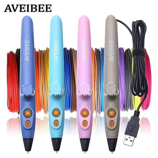 Cheap Original 3D Printer Pen Newest Printing Pen With 100 Meter PCL Filaments Low Temperature Protection 3D Graffiti Pens USB 3 D Pen