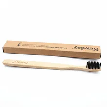 Зубная щетка из черного бамбукового угля с щетиной, уход за зубами, гигиена зубов, экологически чистая щетка с низкоуглеродистой бамбуковой деревянной ручкой, зубная щетка