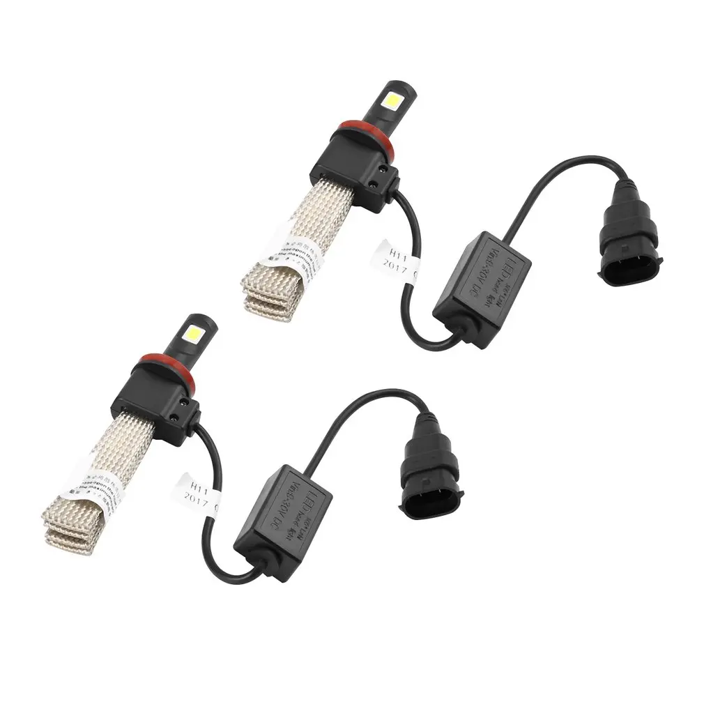 En Ligne 2 pcs Voiture LED Auto Ampoule de Phare Haute Puissance Lumières Tout en Une Conversion Kit Super Bright Voiture phare 60 w 7200LM 6000 k