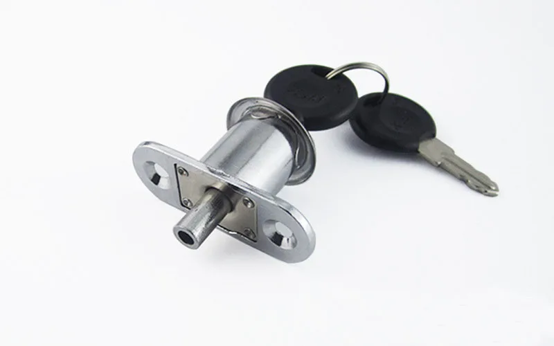 Plunger Push Lock With 2 Key For Sliding Glass Door Showcase Lock Furniture Cabinet Lock 24mm Thickness Hardware 16
