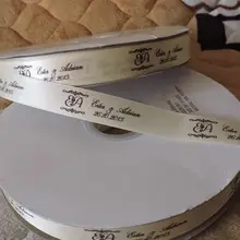 Изготовленная на заказ Лента подарка/Лента сатинировки логотипа печати/упаковывая лента для свадьбы/дня рождения ярдов/партия 200