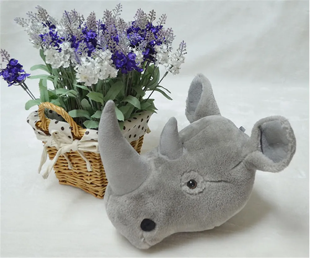 animals elephant fox deer head plush toys home decoration 26