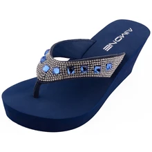 AIMONE Summer Woman Shoes Platform bath slippers Wedge Beach Flip Flops High Heel Slippers For Women Brand Navy Ladies Shoes platform slippers women heel shoes high wedge slipper women shoes high heel platform shoes ladies pantoufle femme