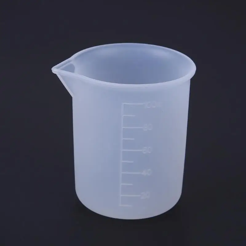 

100ml Useful Silicone Measuring Cup Crystal Glue Transparent Cup with Scale Kitchen Measuring Cups DIY Cake Baking Mold Tool