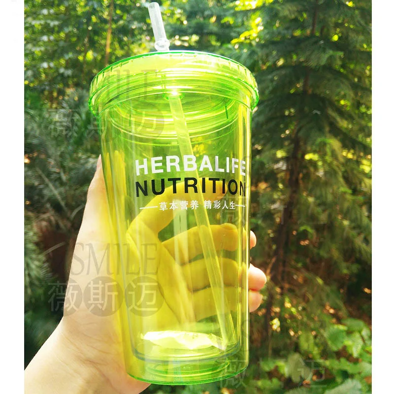 520 мл 3 конфетных цвета пищевого качества Platic Herbalife соломенный Тип BPA БЕСПЛАТНО