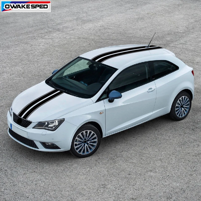 Sport Stripes Car Hood Roof Tail Sticker For Seat Ibiza FR TGT ST Cupra Auto Accessories Body Decor Vinyl Decal Racing Styling (3)