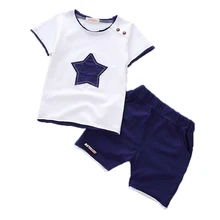 Комплекты летней одежды для мальчиков детская одежда модная одежда с героями игры «пять-футболка с принтом «звездочка» и шорты, штаны, костюмы, детская одежда для девочек комплект одежды для маленьких мальчиков