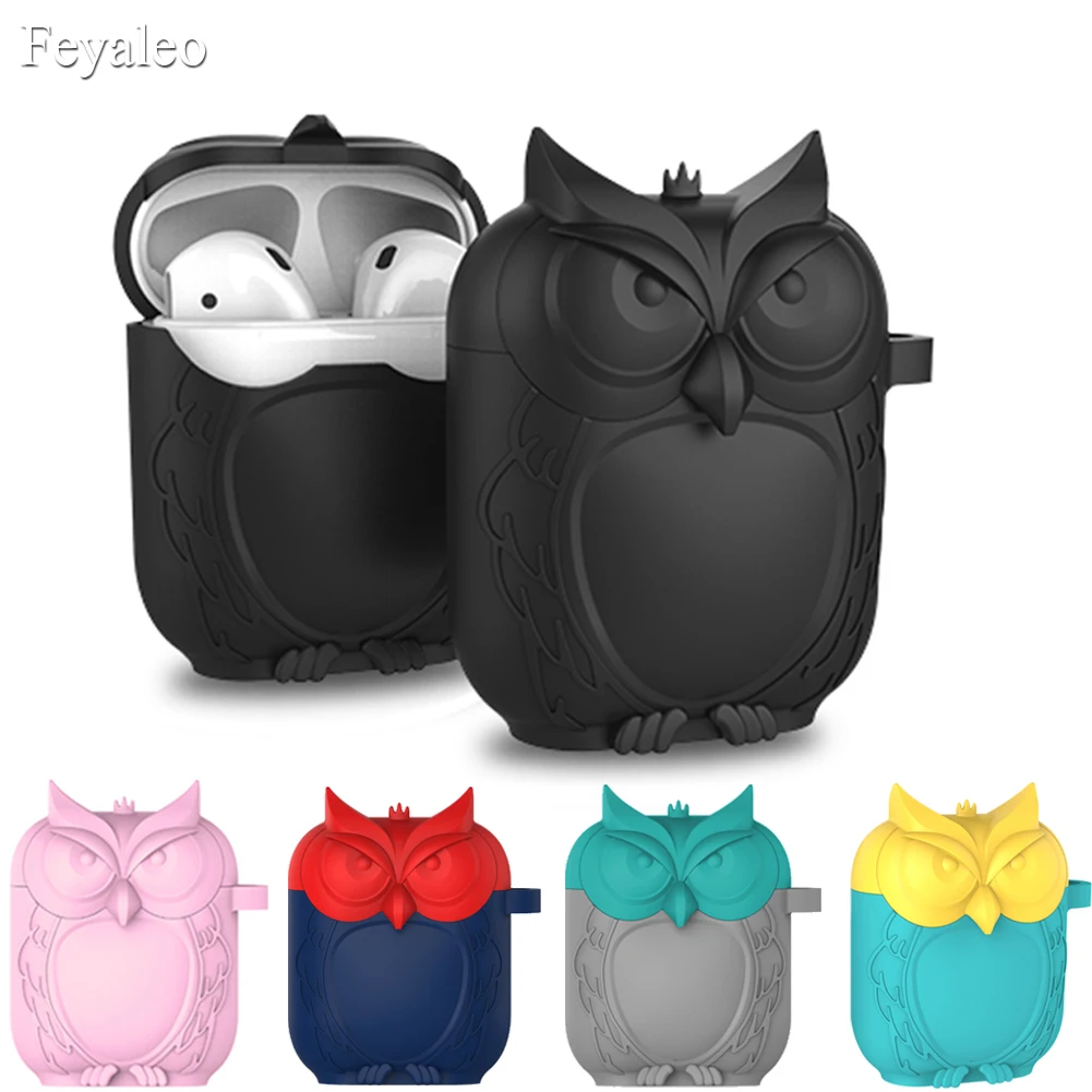 

Cute Cartoon Owl Soft Silicone Cases For Apple Airpods Case Gel Protector Sleeve Cover Pouch Air Pods Earphone Anti Lost Strap