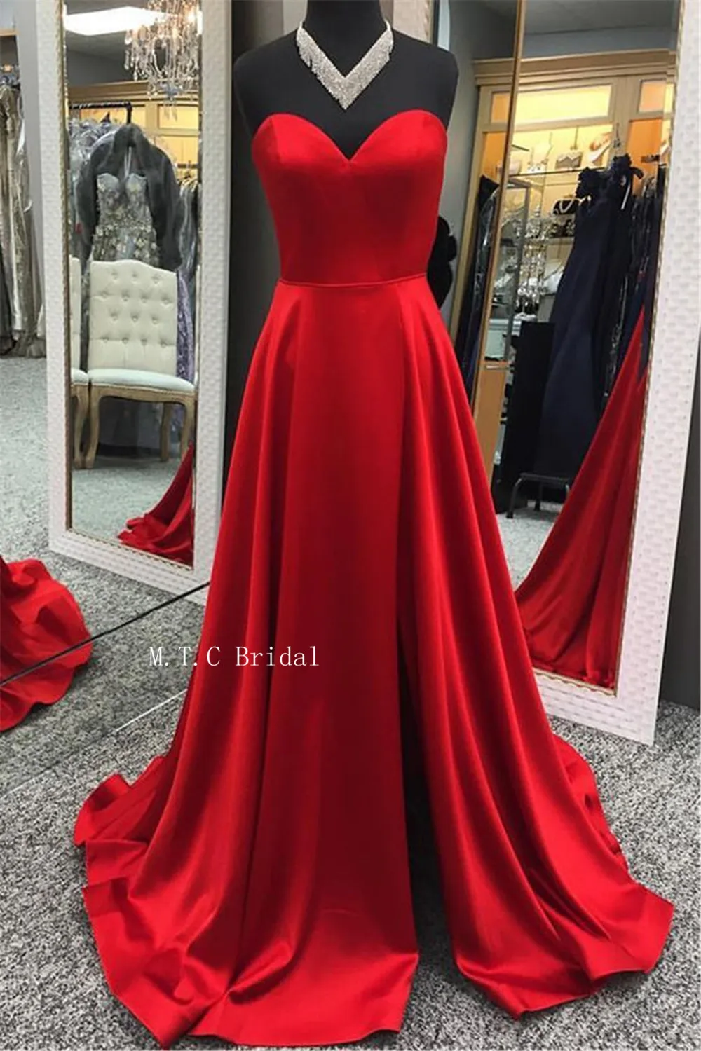 red long prom dresses 2019