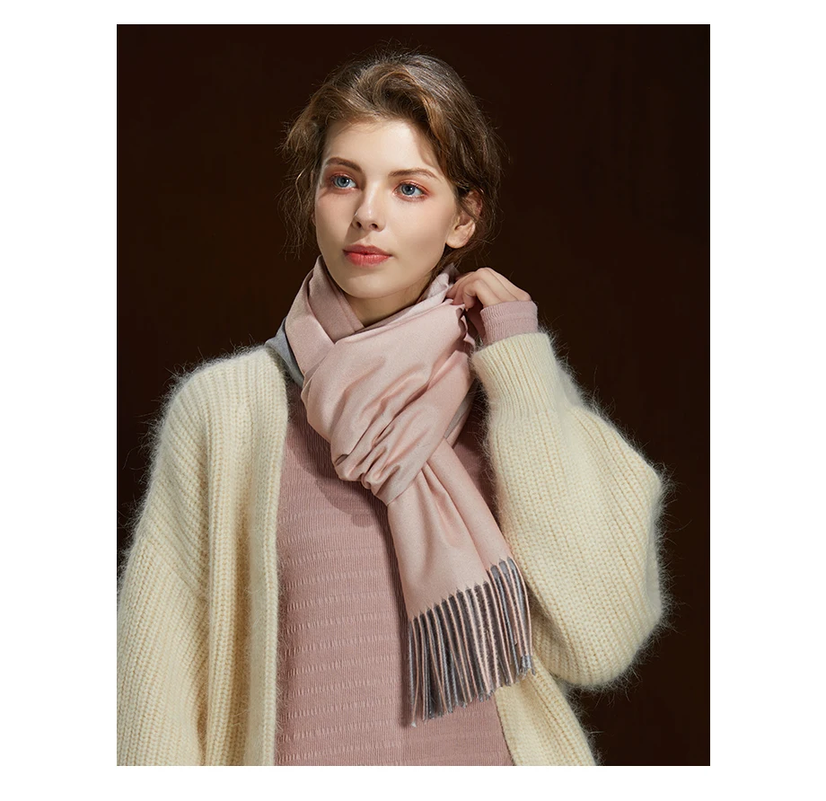 Women's Cashmere Scarf Winter Pashmina Solid Woman Fashion Scarves&Shawl Lady's Knit Shawl Long Scarf Wraps Size180cm65cm (12)