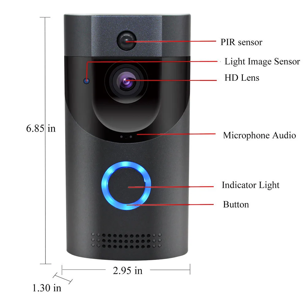 B30 Беспроводной Wi-Fi Домофон видео звонок + B10 дверной звонок комплект дверной звонок, камера Wi-Fi видео дверной звонок с функцией ночного