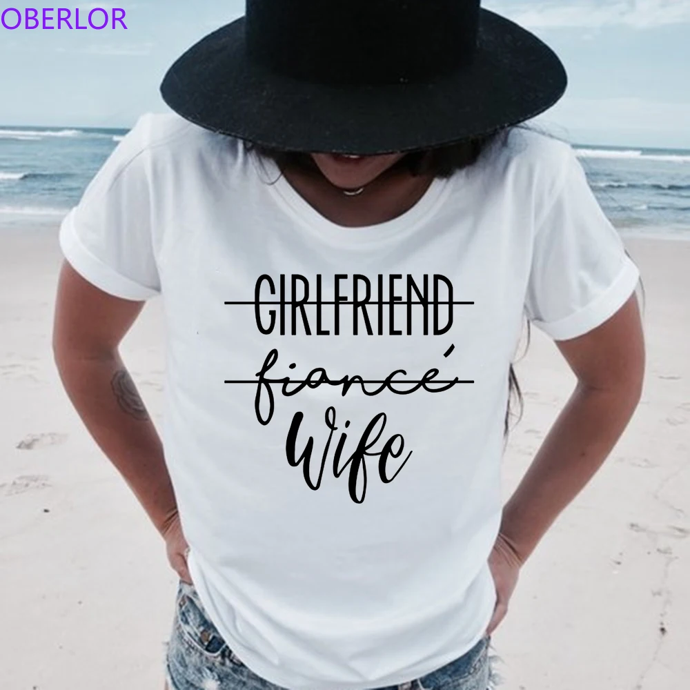

Girlfriend Fiance Wife T-Shirt Funny Tumblr Tee Engagement Gift Fiance Shirt Bachelorette Party Tops Trendy Casual Tshirts