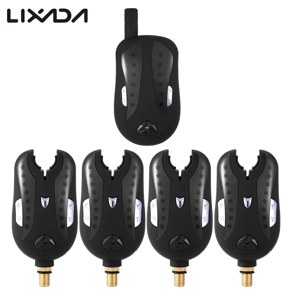 

Lixada 4 Wireless Fishing Alarms Alerts Bite Carp Fishing Electronic Fish Strike Rod Indicator Bell 4 LED 1 Receiver Swinger