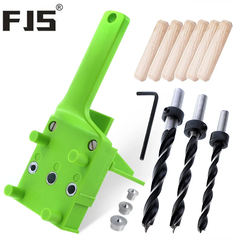 

Pocket Hole Jig Handheld Dowel Jig ABS Plastic Woodworking Jig For 6 8 10mm Dowel Joints Drilling Guide Tools