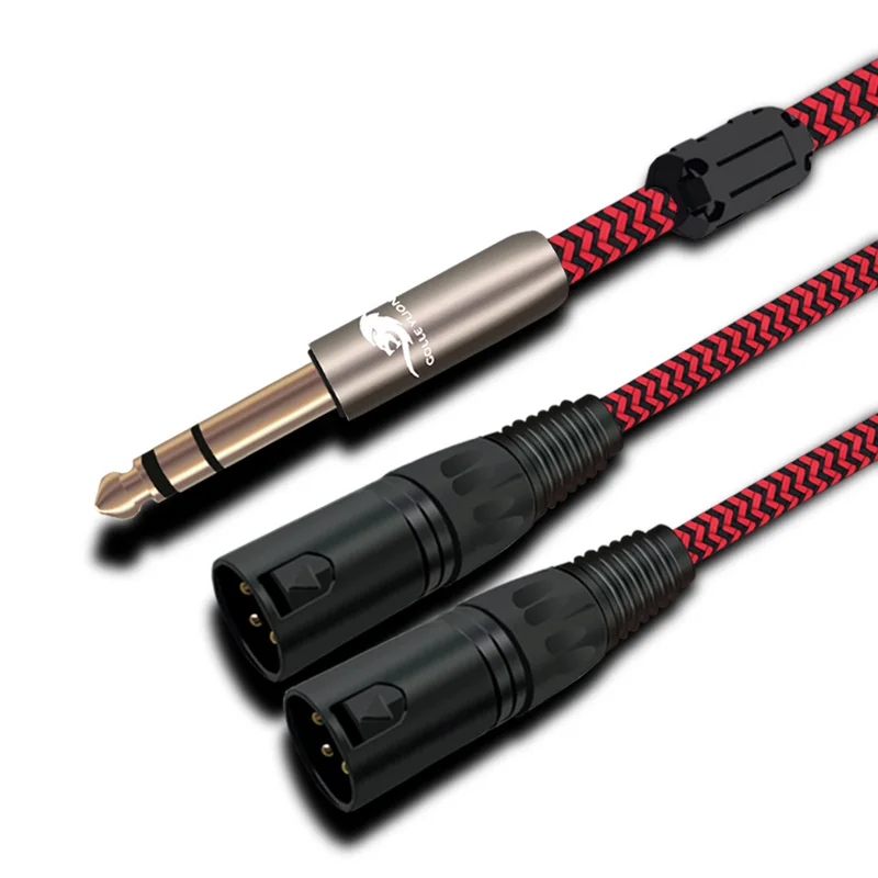 Hifi 6.35mm 1/4'' TRS Plug Male to 2 XLR 3 Pin Male Stereo Amplifier Mixer Cable 1M 2M 3M Hifi 6.35mm 1/4'' TRS Plug Male to 2 XLR 3 Pin Male Stereo Amplifier Mixer Cable 1M 2M 3M