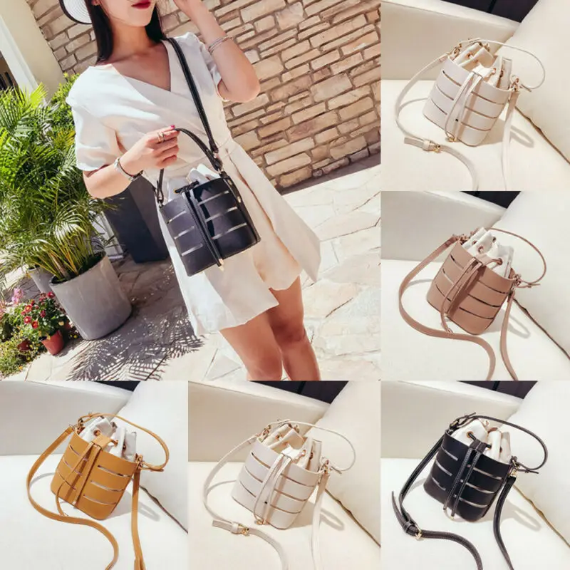 

Hot Womens Tote Messenger Cross Body Handbag Hobo Bag Ladies Shoulder Bucket Bag intage Fashion Small Women Leather