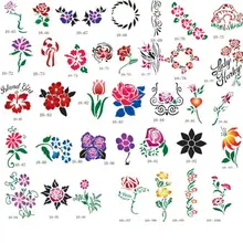 unit10 100 дизайн цветы Золотой Феникс временные трафареты для тату-машины Книга для аэрографа краски спрей компрессор комплект