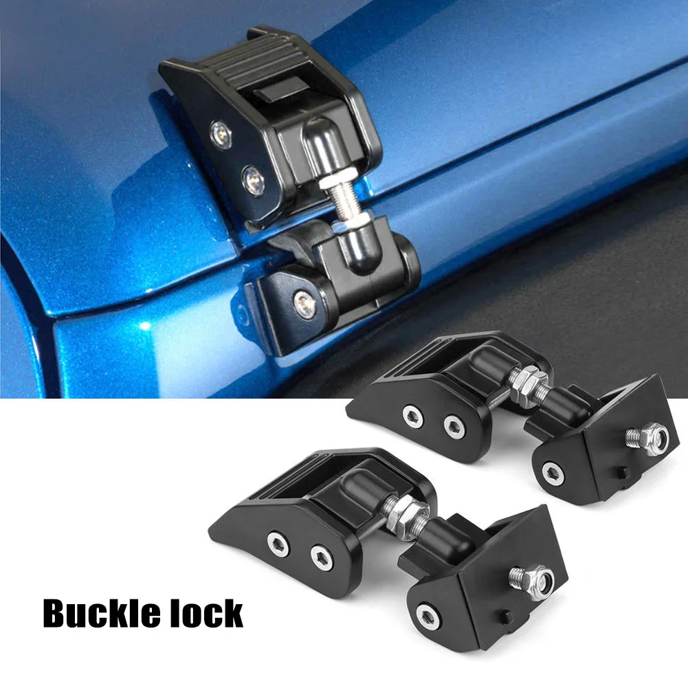 2 Pcs Latch Bracket Buckle Hood Lock Aluminum Alloy Durable For Jeep