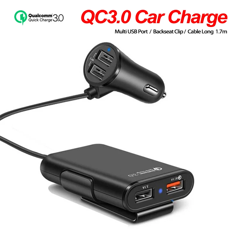 جديد 4 ميناء USB QC 3.0 شاحن سيارة ل عودة الجبهة مقعد مع تمديد كابل لسامسونج S7/S7 حافة HTC واحد A9 LG G5 Xiaomi 5 جديد 4 ميناء USB QC 3.0 شاحن سيارة ل عودة الجبهة مقعد مع تمديد كابل لسامسونج S7/S7 حافة HTC واحد A9 LG G5 Xiaomi 5