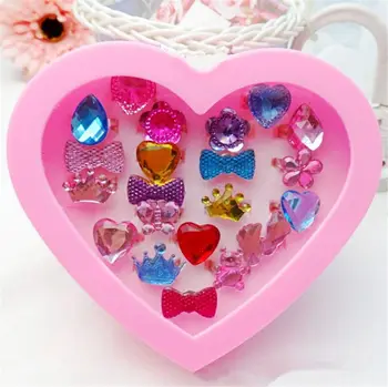 

1 BOX Fancy Adjustable Gem Rings Princess Favors Kids Girls Gifts Action Figure Toy